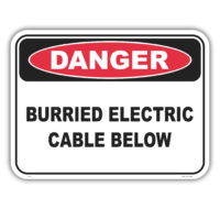 Buried electric cable  sign   D1022