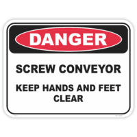 Danger screw conveyor safety sign - AS1319 compliant, National Safety Signs Australia