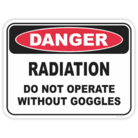 Danger radiation wear goggles safety sign - AS1319 compliant, National Safety Signs Australia