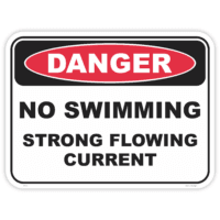 Danger no swimming strong current safety sign - AS1319 compliant, National Safety Signs Australia