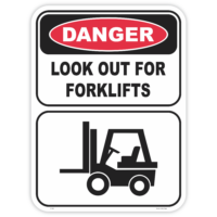 Danger look out for forklifts safety sign - AS1319 compliant, National Safety Signs Australia