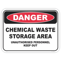 Danger chemical waste storage area safety sign - AS1319 compliant, National Safety Signs Australia