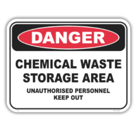 Chemical waste storage area sign  D1027