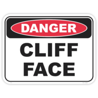Danger cliff face safety sign - AS1319 compliant, National Safety Signs Australia