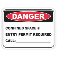 Danger confined space safety sign - AS1319 compliant, National Safety Signs Australia