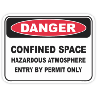 Danger confined space permit only safety sign - AS1319 compliant, National Safety Signs Australia