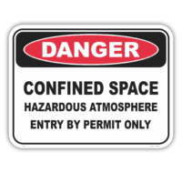 Confined Space  Permit Only sign D1035