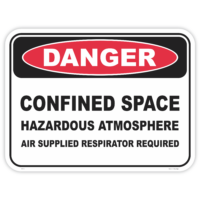 Danger confined space hazardous atmosphere safety sign - AS1319 compliant, National Safety Signs Australia