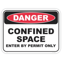 Danger confined space enter by permit only safety sign - AS1319 compliant, National Safety Signs Australia