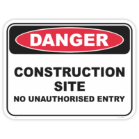 Danger construction site safety sign - AS1319 compliant, National Safety Signs Australia