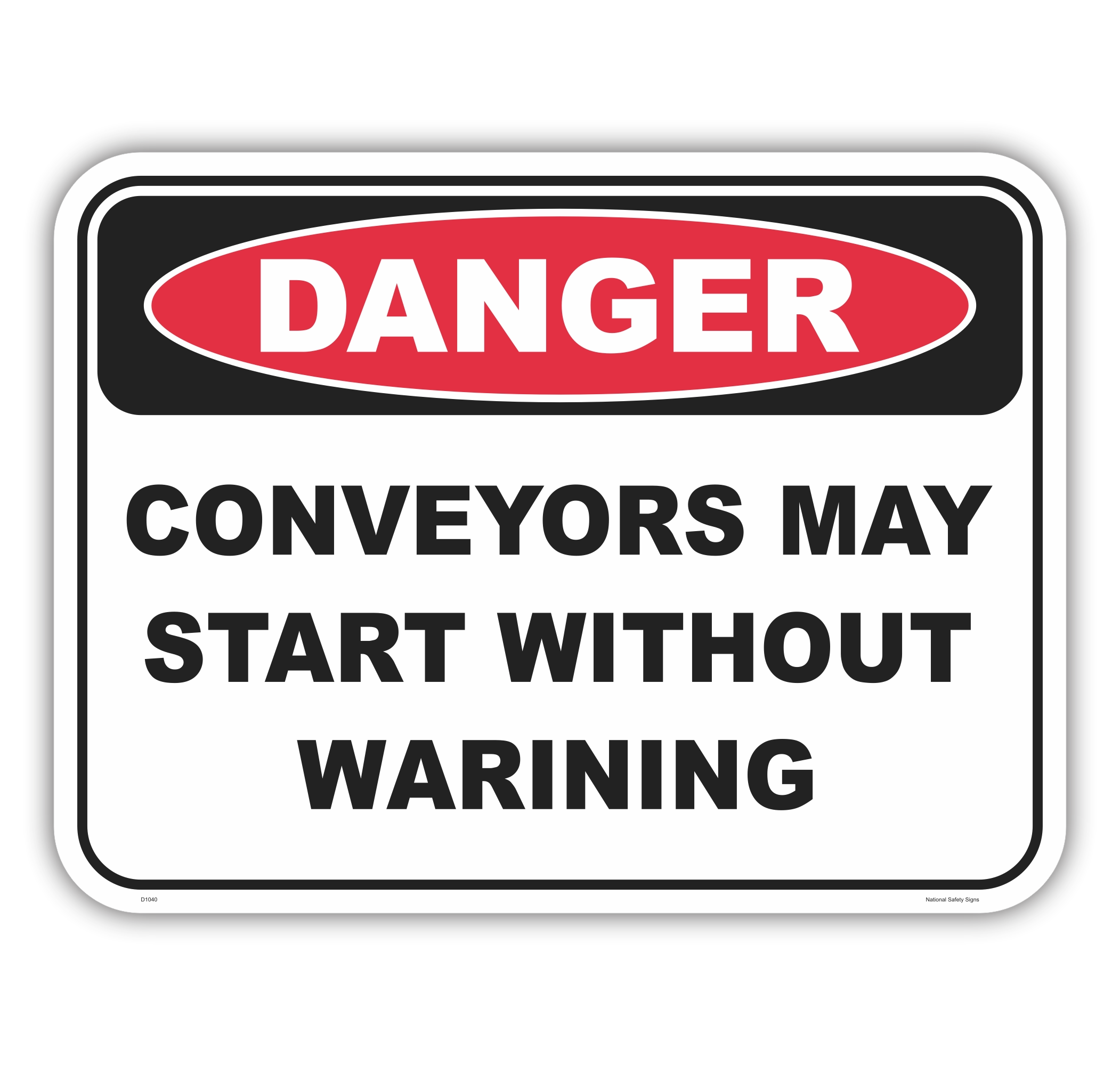 Conveyors May Start Sign D1040