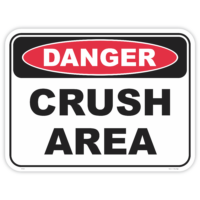Danger crush area keep clear safety sign - AS1319 compliant, National Safety Signs Australia