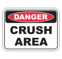 Crush area sign D1044