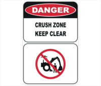 crush zone, keep clear