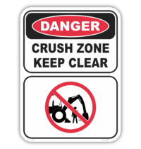 Crush Zone Keep Clear Sign D1045