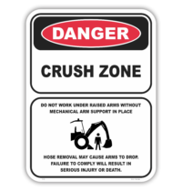 Crush Zone Sign D1046