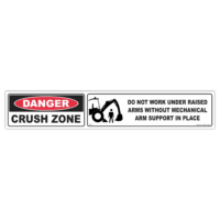 Backhoe Crush Zone Sign D1047