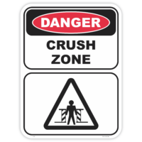 Danger crush zone safety sign - AS1319 compliant, National Safety Signs Australia