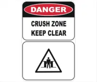 crush zone, keep clear