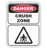 Crush Zone Sign D1048