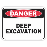 Danger deep excavation safety sign - AS1319 compliant, National Safety Signs Australia