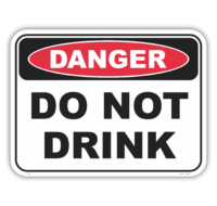 Do not drink sign  D1054