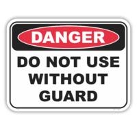 Do not use without guards sign D1059
