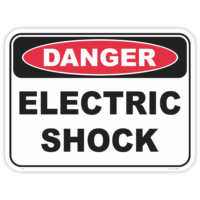 Danger electric shock safety sign - AS1319 compliant, National Safety Signs Australia
