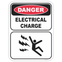 Danger electrical charge safety sign - AS1319 compliant, National Safety Signs Australia