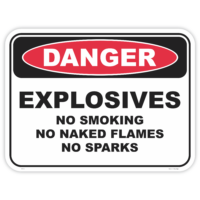 Danger explosives safety sign - AS1319 compliant, National Safety Signs Australia