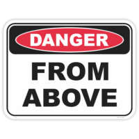 Danger from above safety sign - AS1319 compliant, National Safety Signs Australia