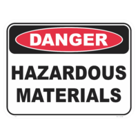 Danger hazardous materials safety sign - AS1319 compliant, National Safety Signs Australia