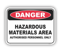 Hazardous Materials Area Sign D1083