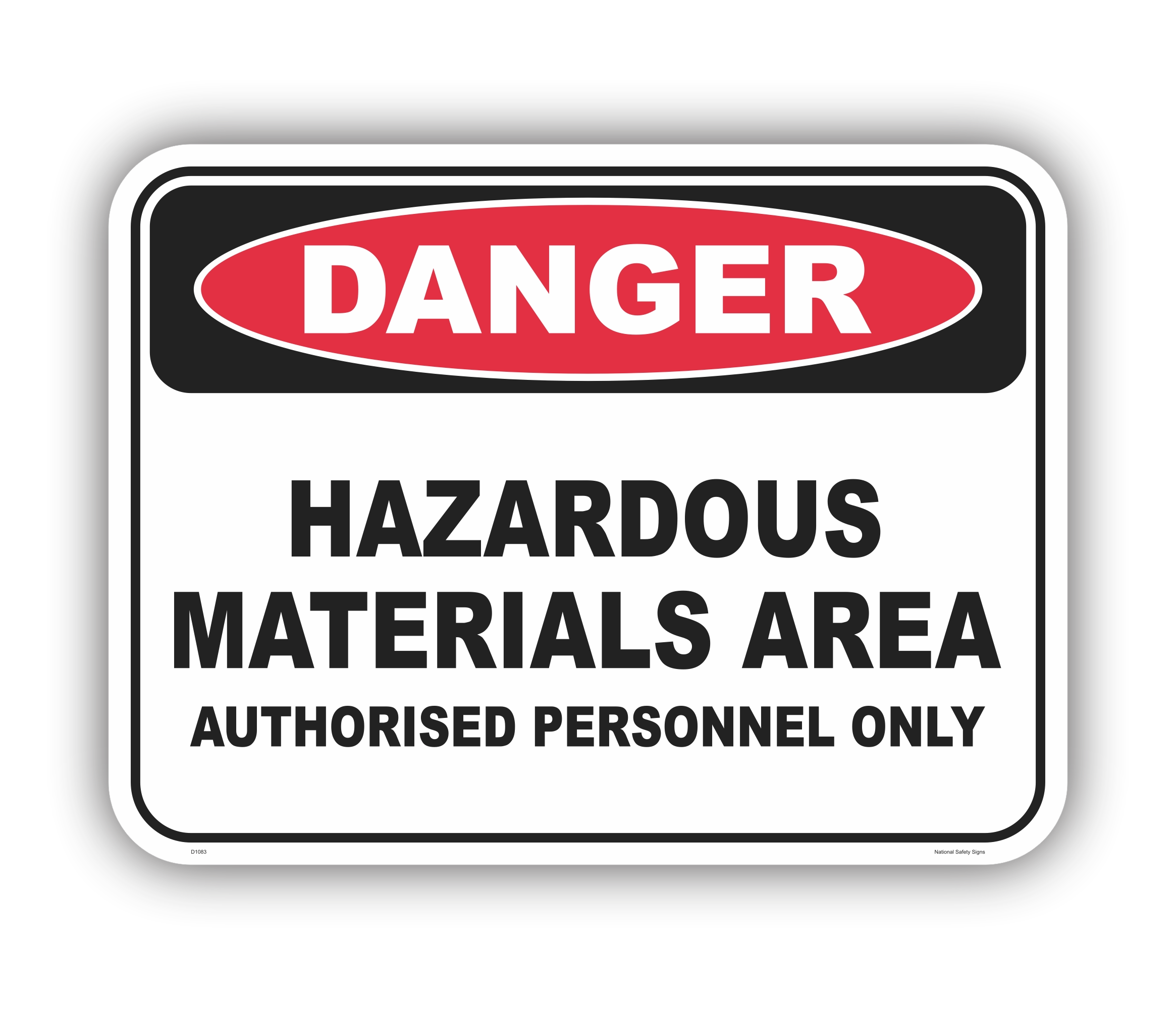 Hazardous Materials Area Sign D1083