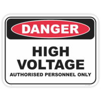 Danger high voltage safety sign - AS1319 compliant, National Safety Signs Australia