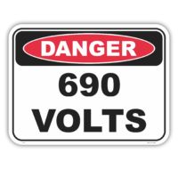690 Volts Sign D1095