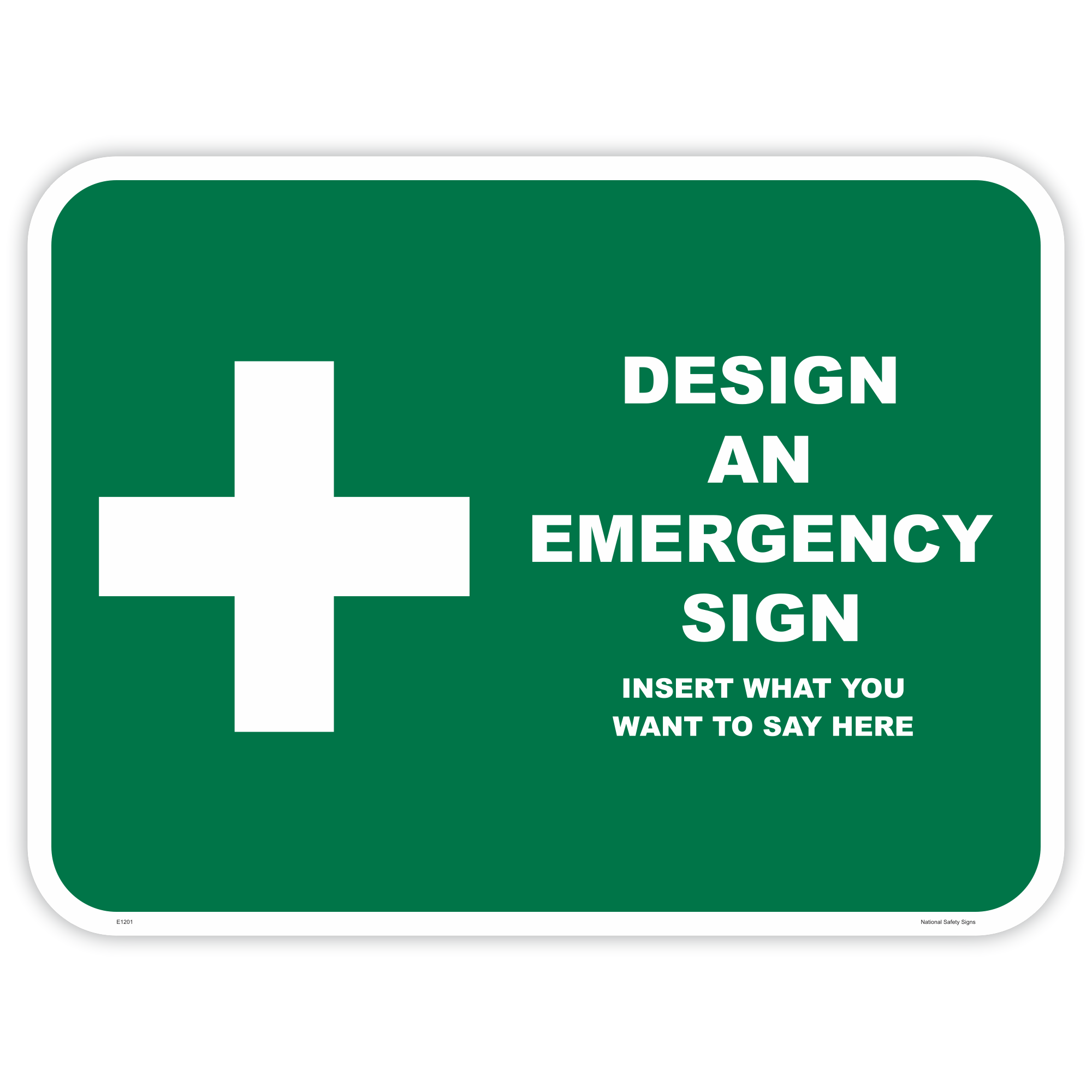 Custom emergency safety sign - AS1319 compliant, National Safety Signs Australia
