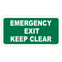 Emergency exit keep clear safety sign - AS1319 compliant, National Safety Signs Australia