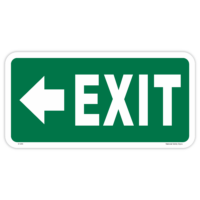 Emergency exit left arrow safety sign - AS1319 compliant, National Safety Signs Australia