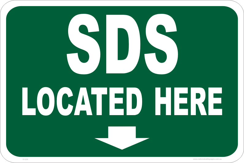 SDS Located Here sign E1232 - National Safety Signs