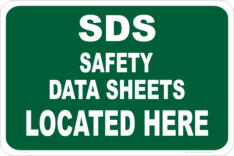SDS Located Here sign E1233 - National Safety Signs