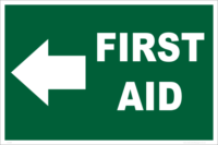 first aid left arrow sign