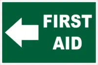 first aid left arrow sign