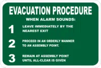 Evacuation Procedure  sign    E1261