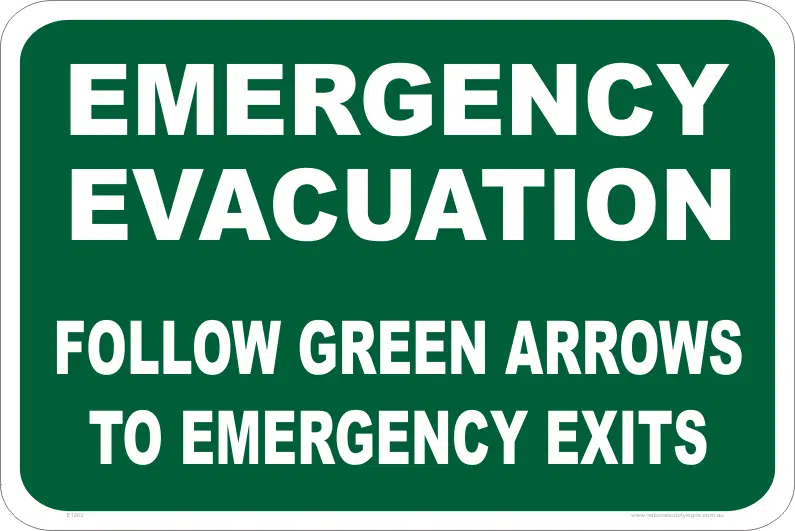 Emergency Evacuation  sign    E1262