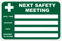 Safety Meeting  sign   E1263
