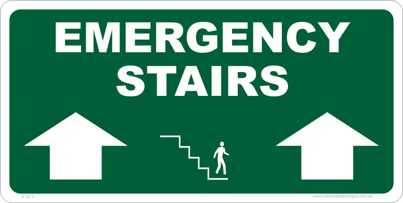 Emergency STAIRS sign