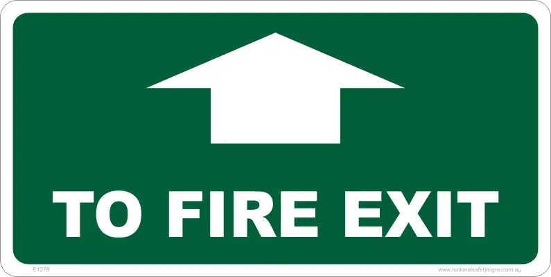 TO FIRE EXIT sign