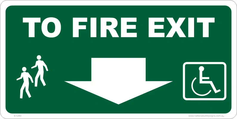 TO FIRE EXIT sign