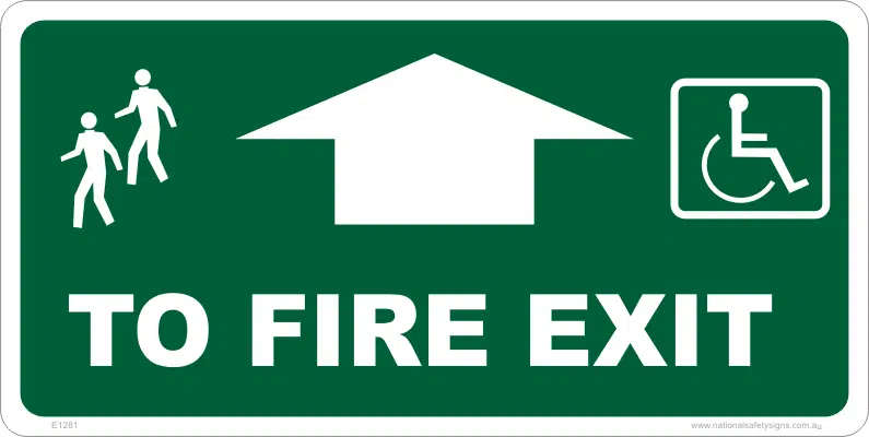 TO FIRE EXIT sign